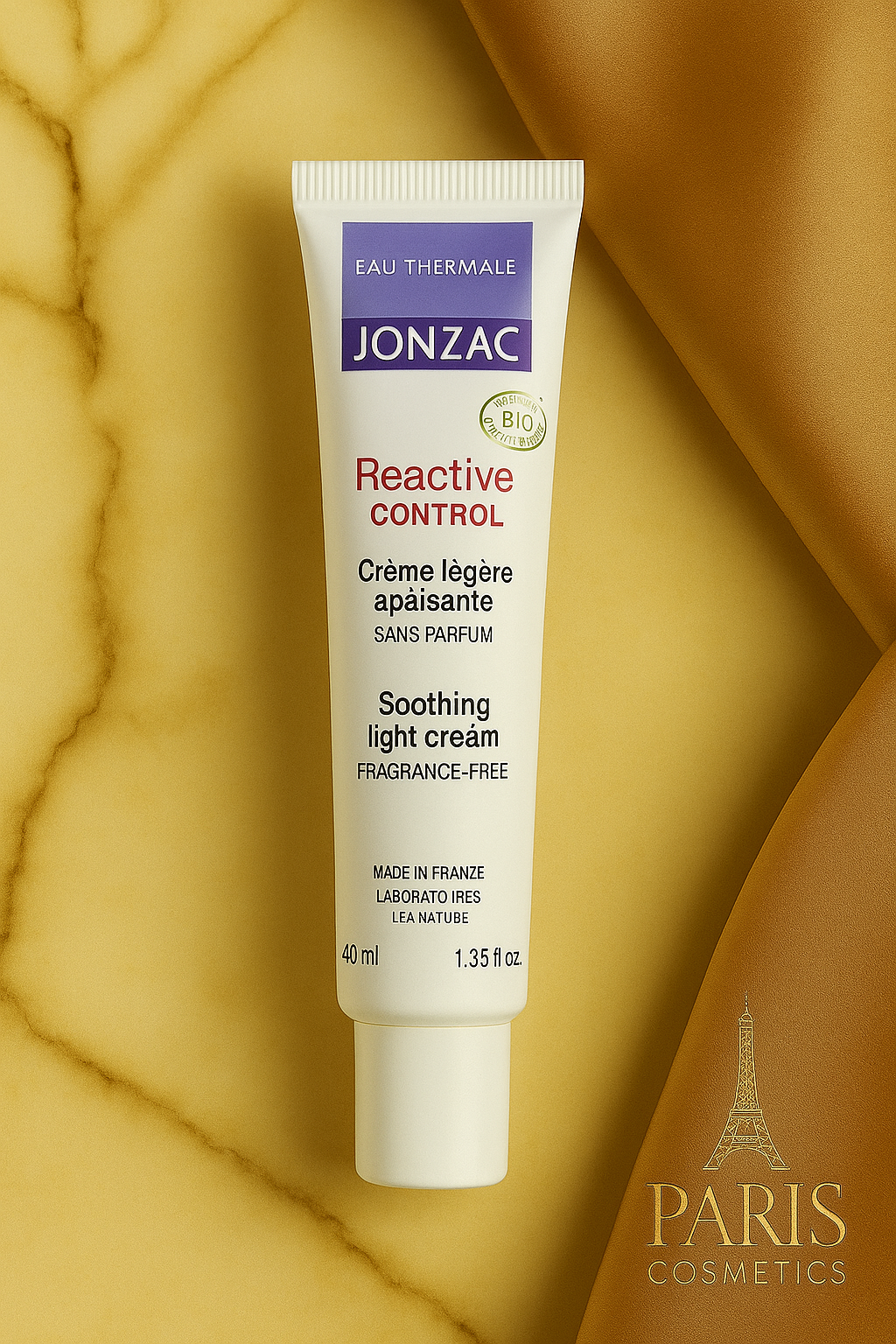 Eau Thermale Jonzac Reactive Control Soothing Light Cream – Thermal Spring Water & Dextran Salts – Calm Sensitive Skin – Fragrance-Free & Organic | 40ml